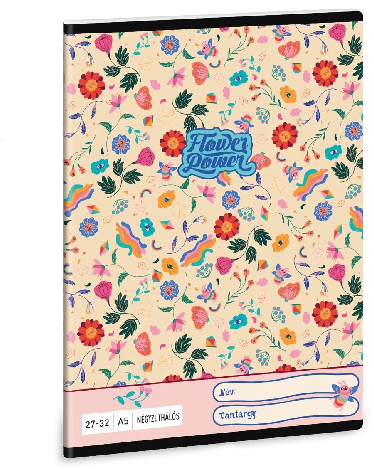 Ars Una Flower Power 23 (5260) A5 27-32 kockás füzet