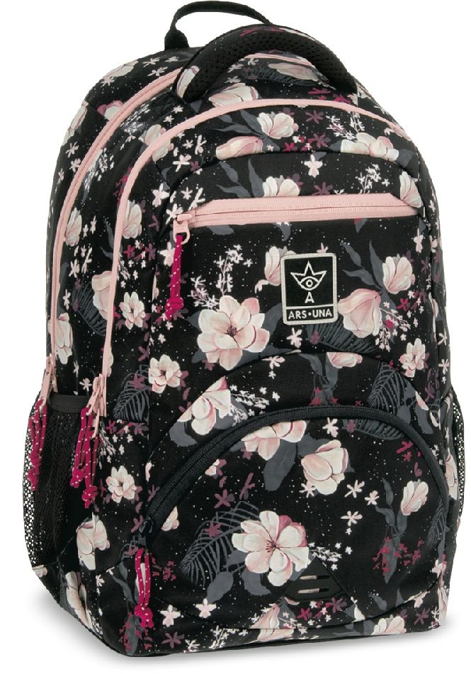 Ars Una Flowery Black 24 (5374) 27 L ergonomikus hátizsák