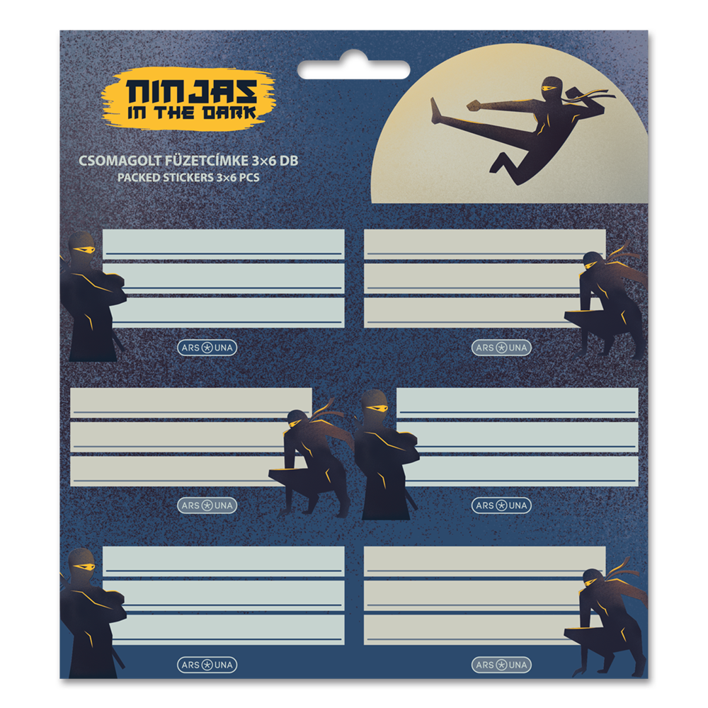Ars Una Ninjas in the dark 25 (5457) 3x6 db füzetcímke
