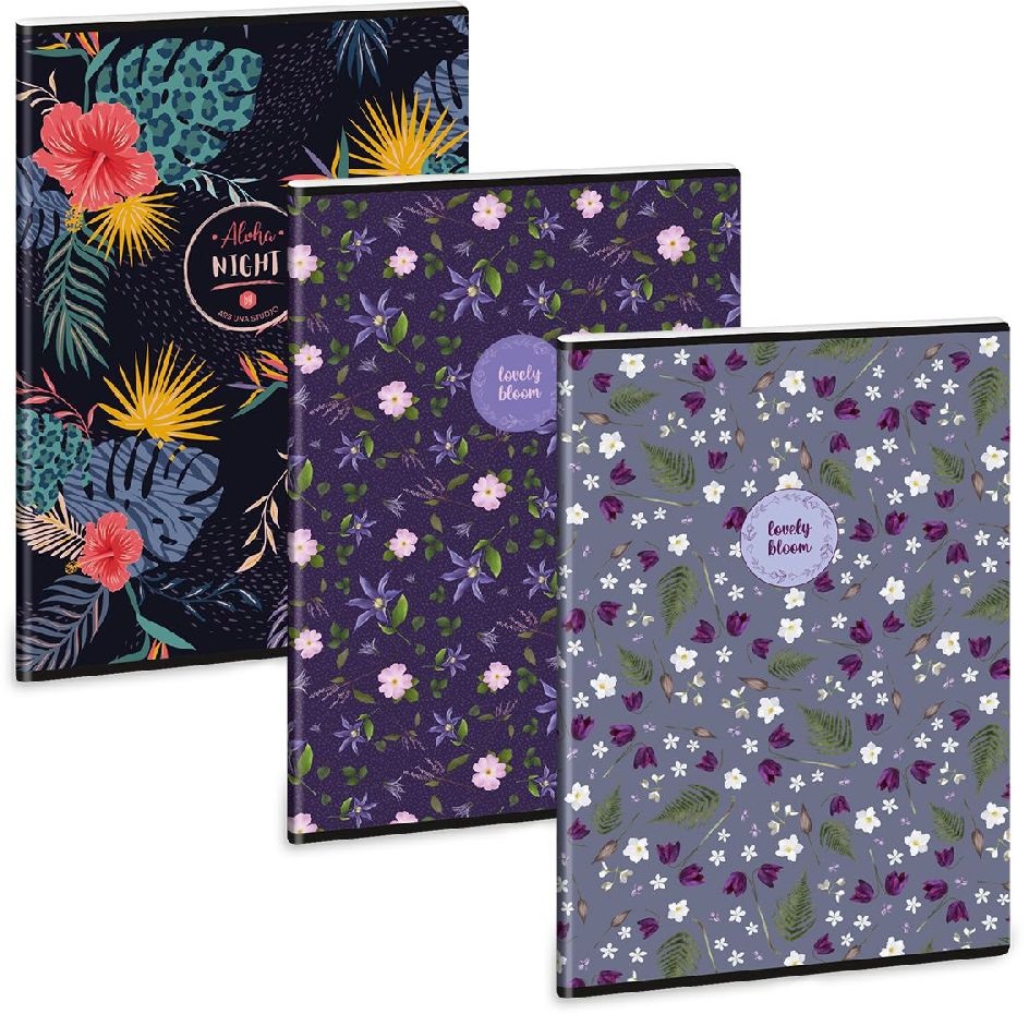 Ars Una Wild Bloom mix 5247 A4 extra kapcsos kockás füzet