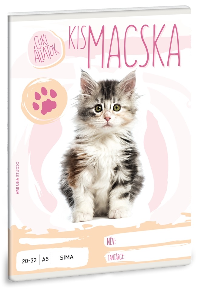 Ars Una cuki macska A5 20-32 sima füzet