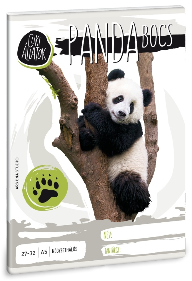 Ars Una cuki panda A5 27-32 kockás füzet