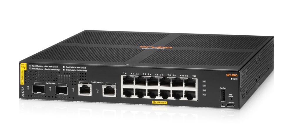 Aruba 6100 12G CL4 2SFP+ PoE Switch