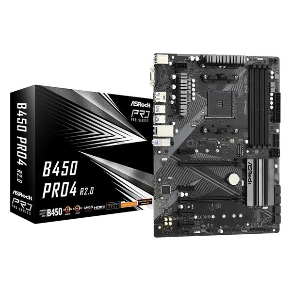Asrock B450 Pro4 R2.0 AMD B450 AM4 ATX alaplap