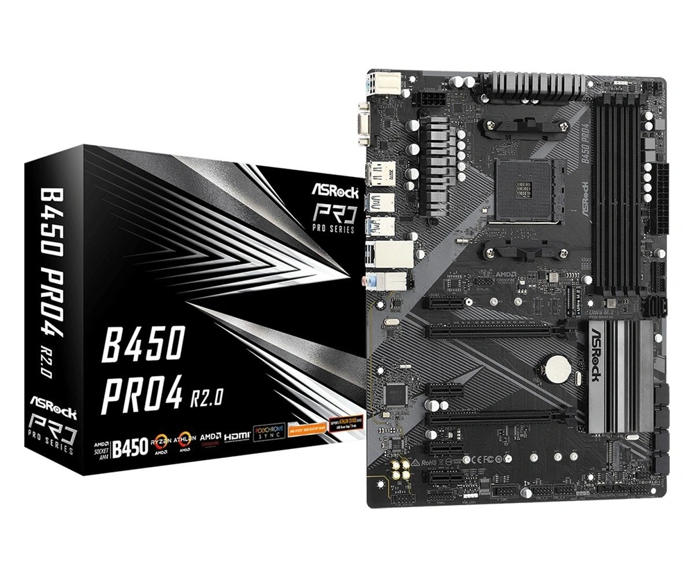 Asrock B450 Pro4 R2.0 AMD B450 AM4 ATX alaplap