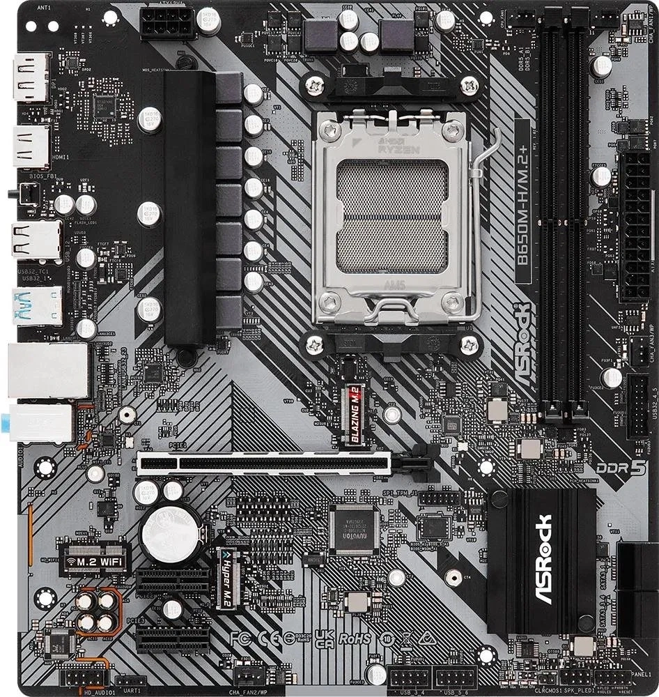 Asrock B650M-H/M.2+ desktop microATX alaplap