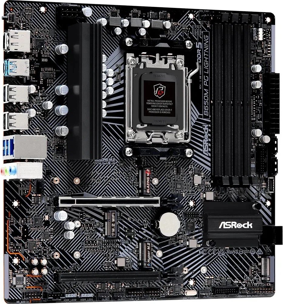 Asrock B650M Phantom Gaming Lightning WiFi desktop alaplap microATX