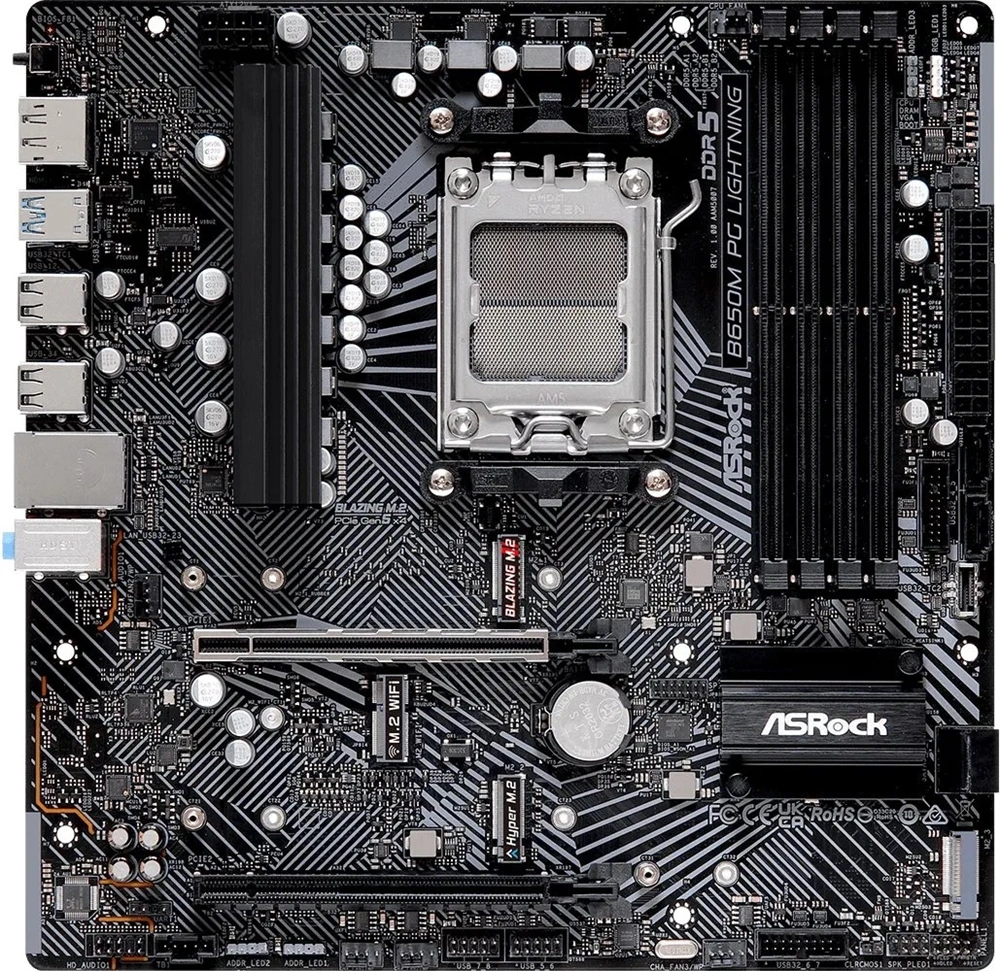 Asrock B650M Phantom Gaming Lightning WiFi desktop alaplap microATX