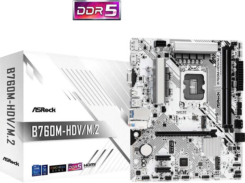Asrock B760M-HDV/M.2 Intel B760 LGA1700 mATX alaplap