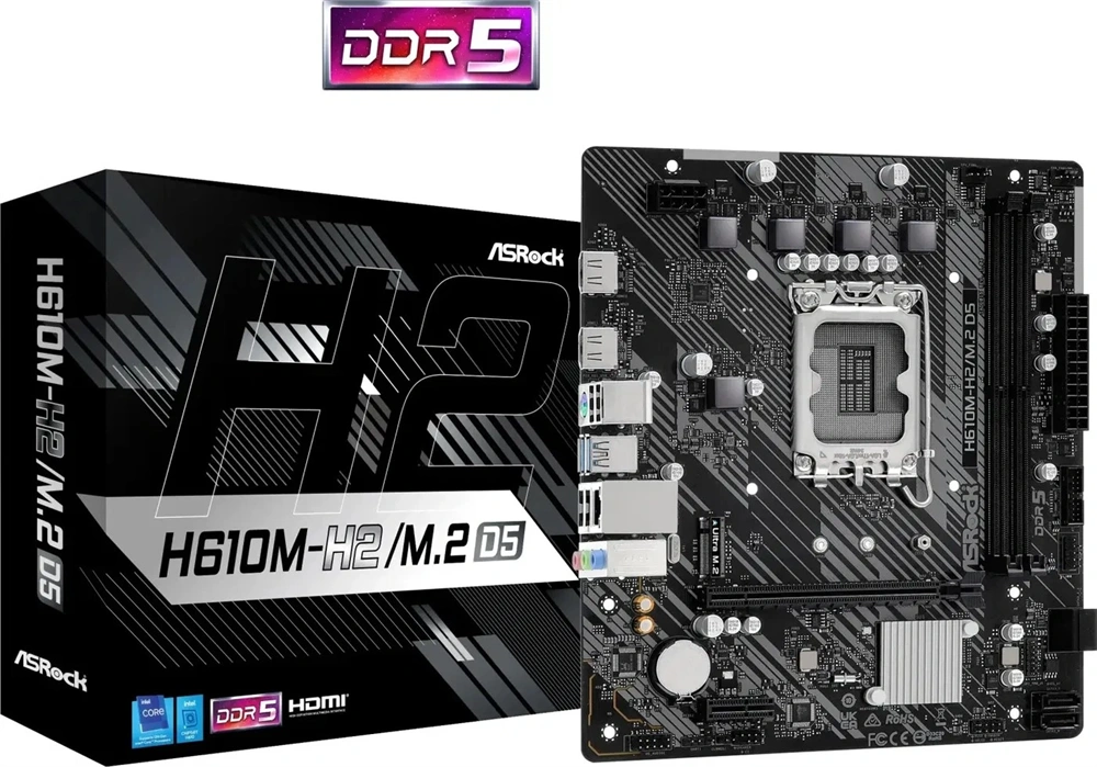 Asrock H610M-H2/M.2 D5 Intel H610 LGA1700 mATX alaplap