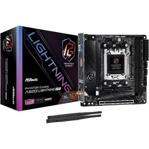 Asrock LIGHTNING Wi-Fi AMD A620I AM5 Mini-ITX alaplap