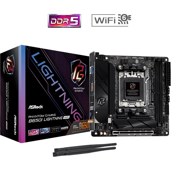 Asrock LIGHTNING Wi-Fi AMD B650I AM5 Mini-ITX alaplap