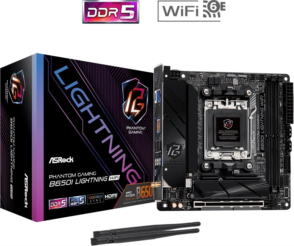 Asrock LIGHTNING Wi-Fi AMD B650I AM5 Mini-ITX alaplap