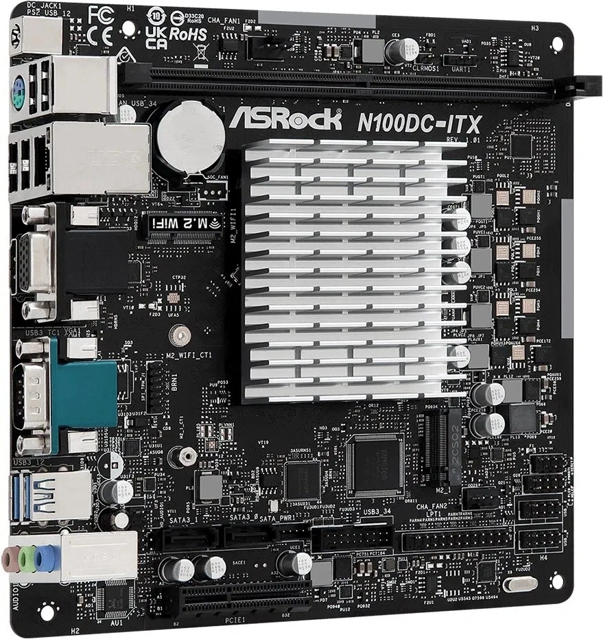 Asrock N100DC Intel 1264 Mini-ITX alaplap