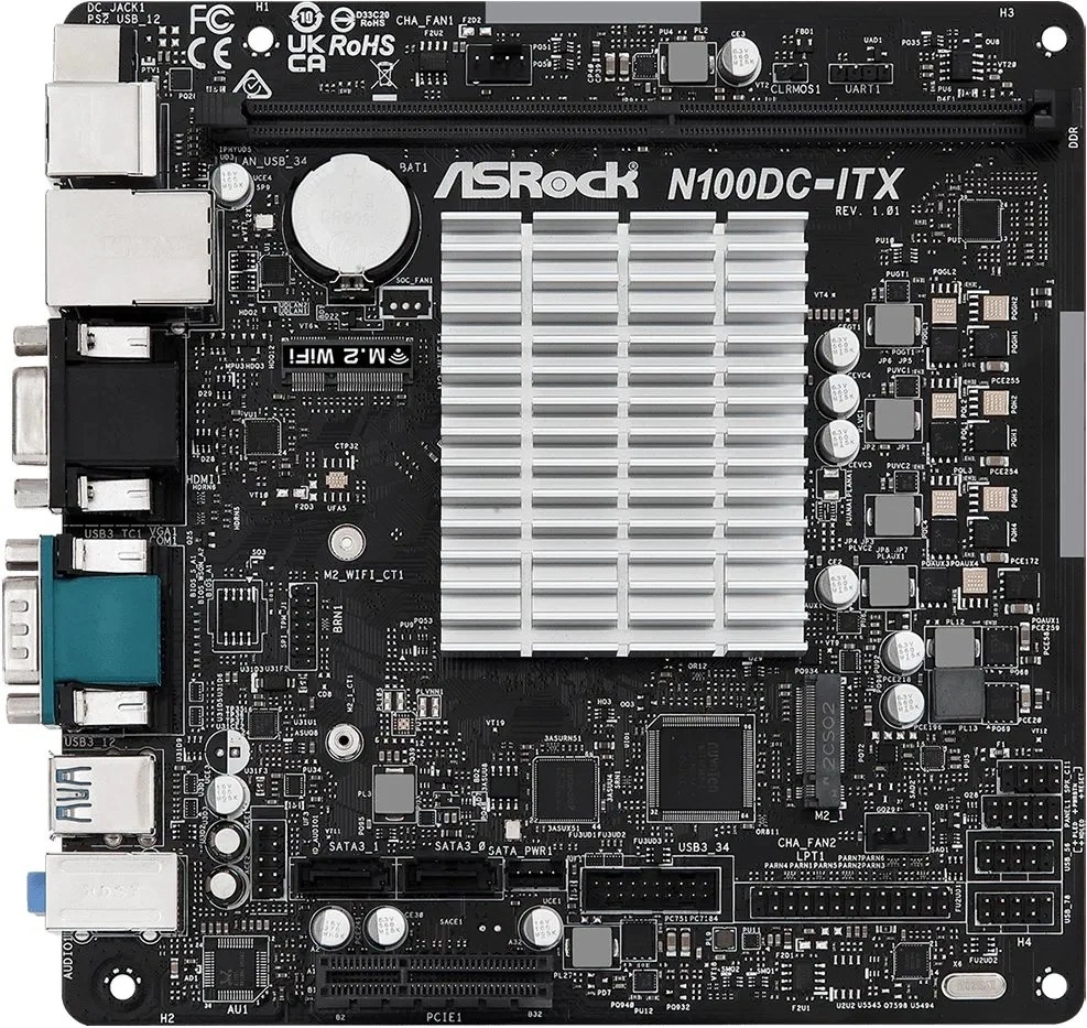 Asrock N100DC Intel 1264 Mini-ITX alaplap
