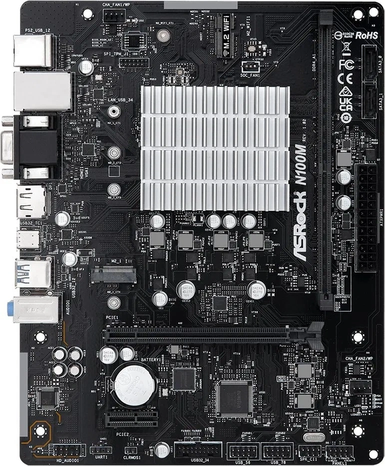 Asrock N100M Intel 1264 Mini-ITX alaplap
