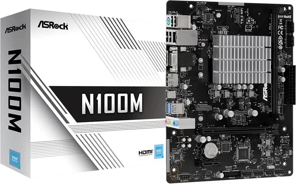 Asrock N100M Intel 1264 Mini-ITX alaplap
