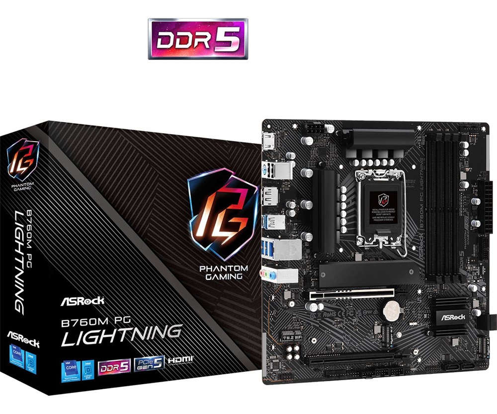 Asrock PG LIGHTNING Intel B760M LGA1700 mATX alaplap