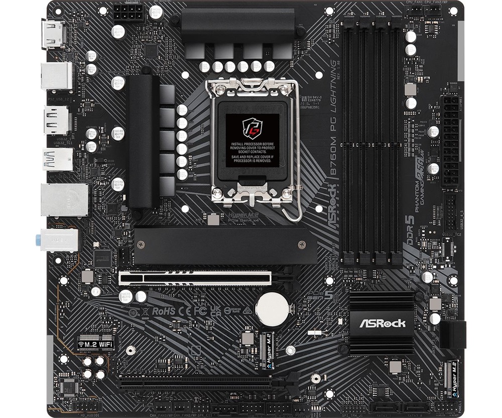 Asrock PG LIGHTNING Intel B760M LGA1700 mATX alaplap