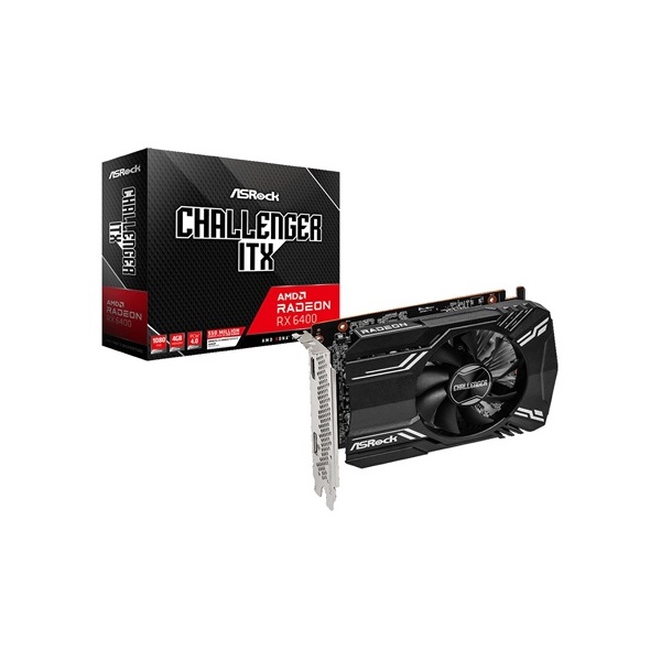 Asrock Radeon RX 6400 Challenger ITX 4GB GDDR6 64-bit low profile grafikus kártya