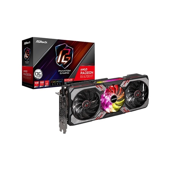 Asrock Radeon RX 6750 XT Phantom Gaming D OC 12GB GDDR6 192-bit grafikus kártya