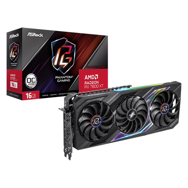 Asrock Radeon RX 7800 XT Phantom Gaming OC 16GB GDDR6 256-bit grafikus kártya
