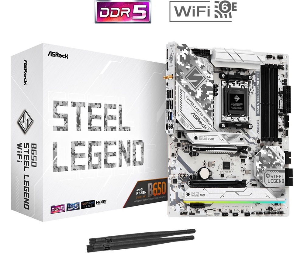 Asrock STEEL LEGEND Wi-Fi AMD B650 AM5 ATX alaplap