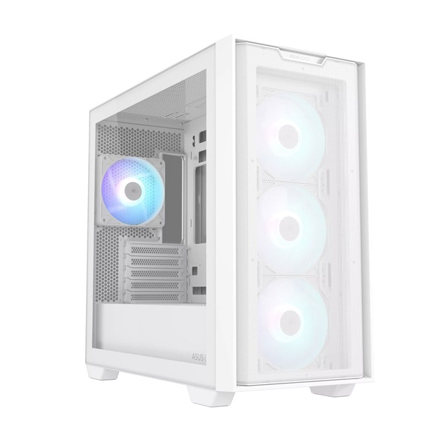 Asus A21 PLUS fehér (táp nélküli) ablakos ARGB mATX ház