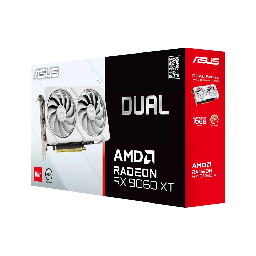 Asus Dual Radeon RX 9060 XT White Edition AMD 16GB GDDR6 128bit PCIe videókártya