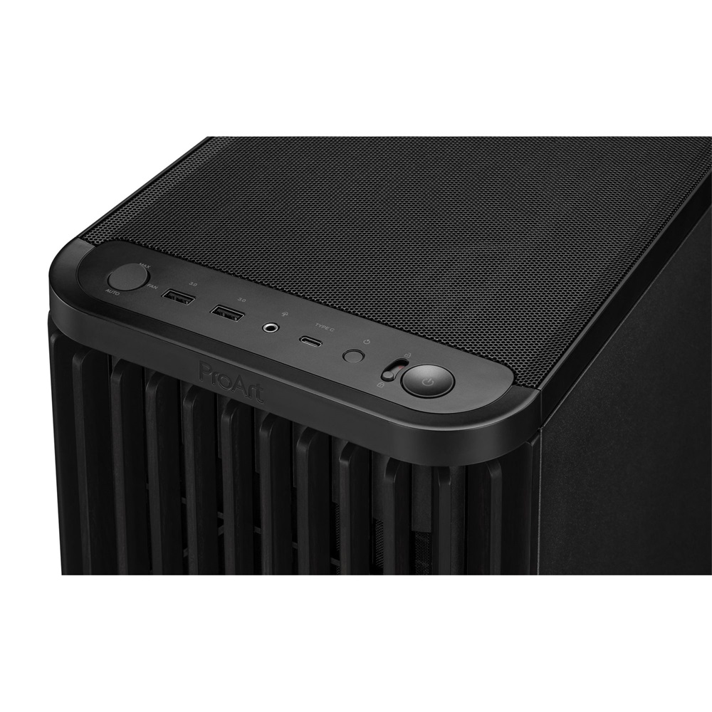 Asus ProArt PA401 WOOD METAL fekete (táp nélküli) mATX ház