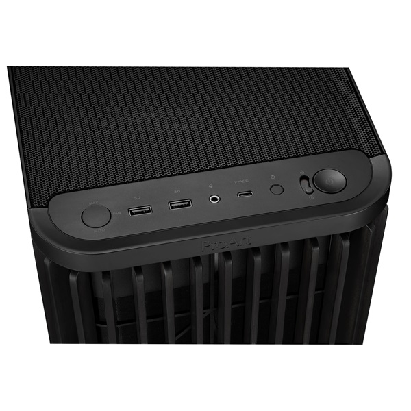 Asus ProArt PA401 WOOD TG fekete (táp nélküli) ablakos mATX ház