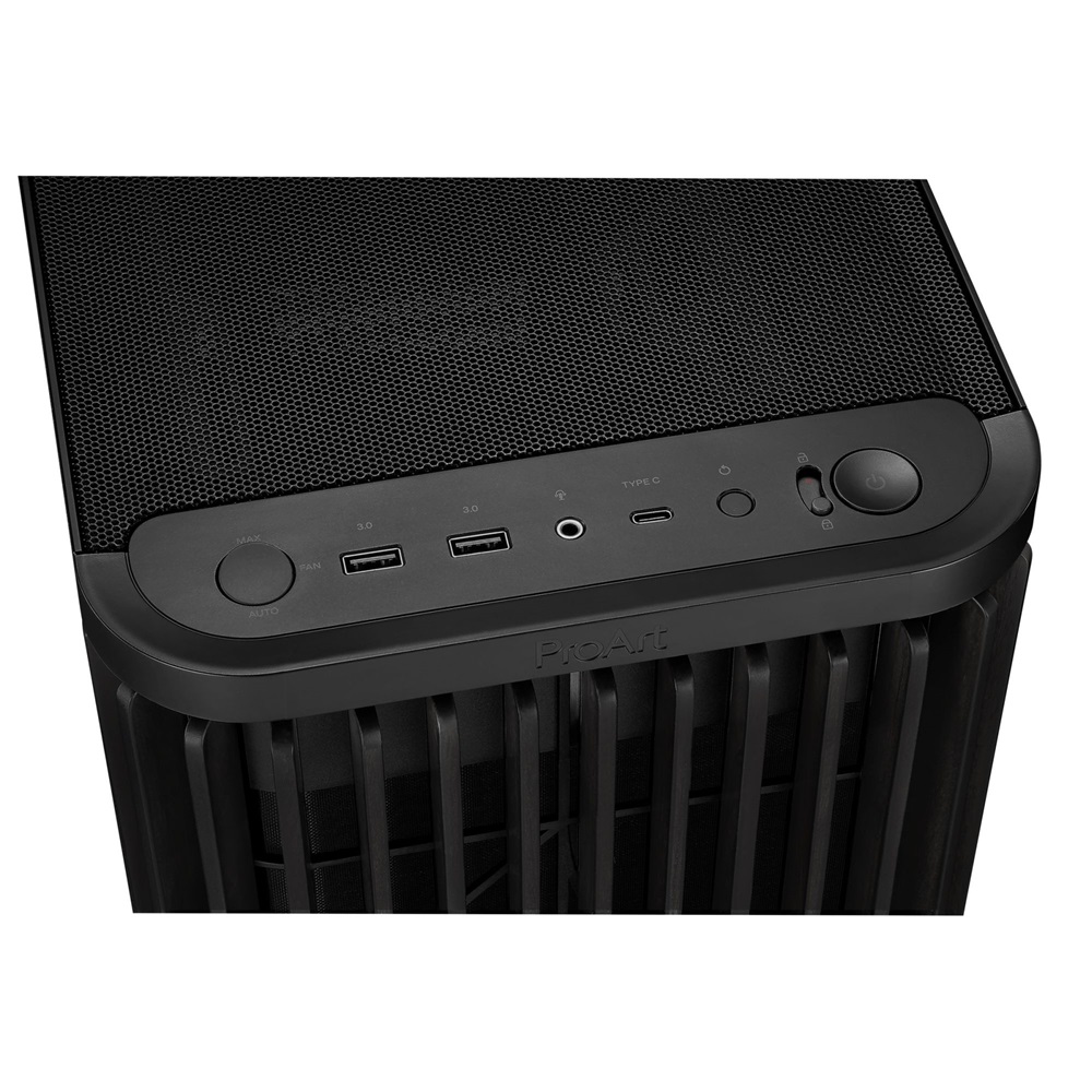 Asus ProArt PA401 WOOD TG fekete (táp nélküli) ablakos mATX ház