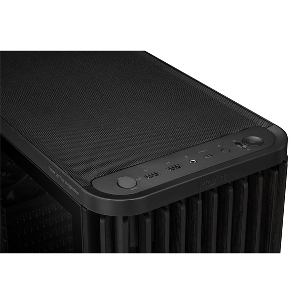 Asus ProArt PA401 WOOD TG fekete (táp nélküli) ablakos mATX ház