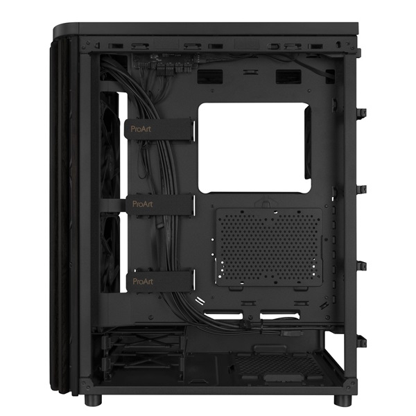 Asus ProArt PA401 WOOD TG fekete (táp nélküli) ablakos mATX ház