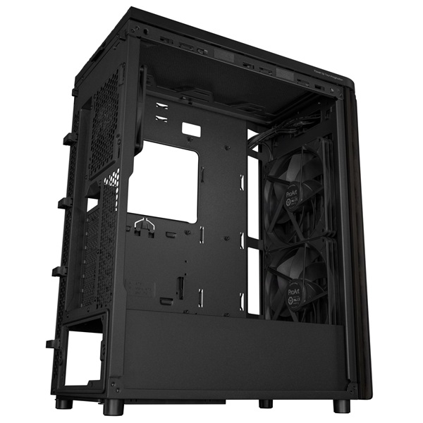 Asus ProArt PA401 WOOD TG fekete (táp nélküli) ablakos mATX ház