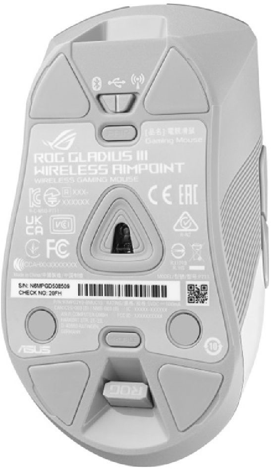 Asus ROG Gladius III Wireless AimPoint fehér vezeték nélküli egér