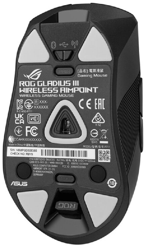 Asus ROG Gladius III Wireless AimPoint fekete vezeték nélküli egér
