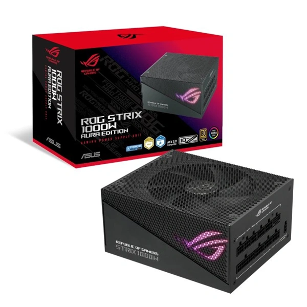 Asus ROG Strix 1000W 80+ Gold Aura Edition ventillátorral moduláris tápegység