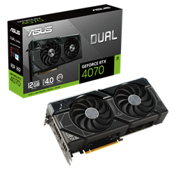 Asus nVidia DUAL-RTX4070-12G (12288MB, GDDR6X, 2505/21000 Mhz, 192bit, 1xHDMI, 3xDP) videokártya