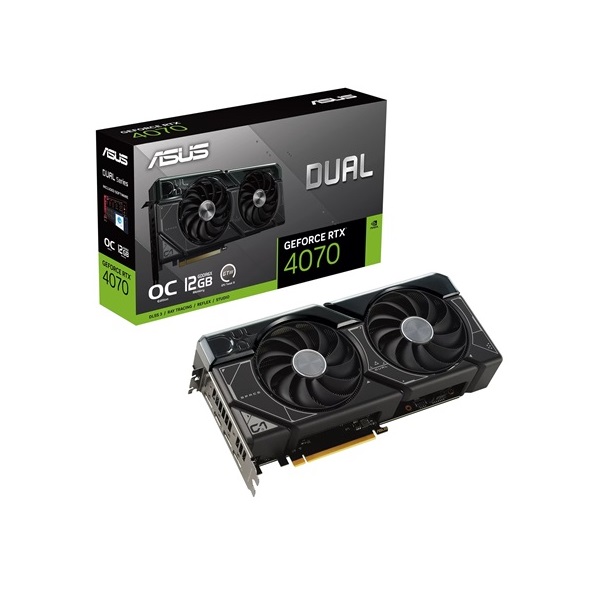 Asus nVidia DUAL-RTX4070-O12G (12288MB, GDDR6X, 2550/21000 Mhz, 192bit, 1xHDMI, 3xDP) videokártya