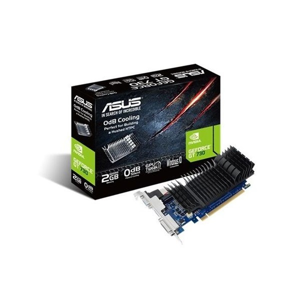 Asus nVidia GT730-SL-2GD5-BRK (2048MB DDR5, 64bit, 902/5010Mhz, Dsub, DVI, HDMI, Low Profile, Passzív) videokártya