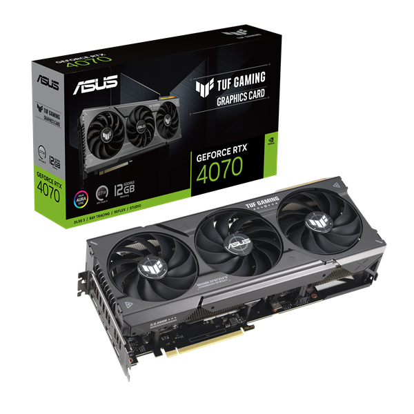 Asus nVidia TUF-RTX4070-12G-GAMING (12288MB, GDDR6X, 2505/21000 Mhz, 192bit, 2xHDMI, 3xDP) videokártya
