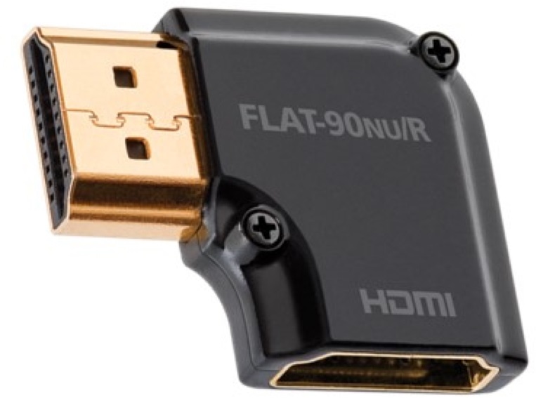 AudioQuest HDM90NUR HDMI Type A aljzat - Type A aljzat aranyozott csatlakozós 90 fokos adapter