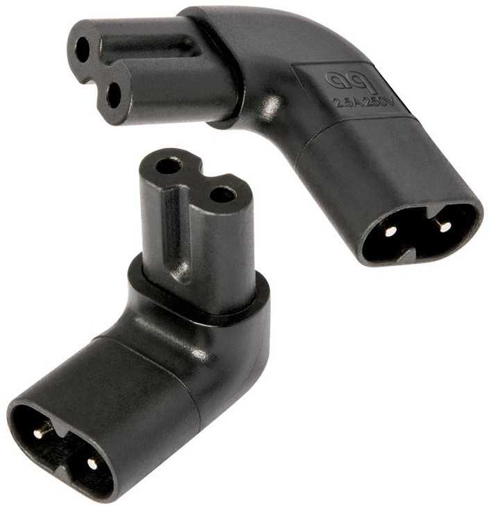 AudioQuest IEC90C7 C7/C8 90 fokos 2db-os tápcsatlakozó adapter készlet