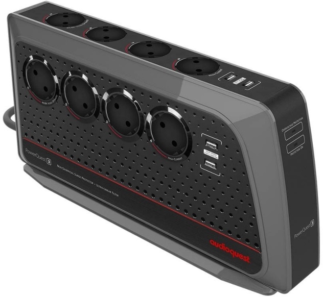 AudioQuest PowerQuest PQ-3 8db 230V Schuko/4db USB túláramvédő és hálózati szűrő