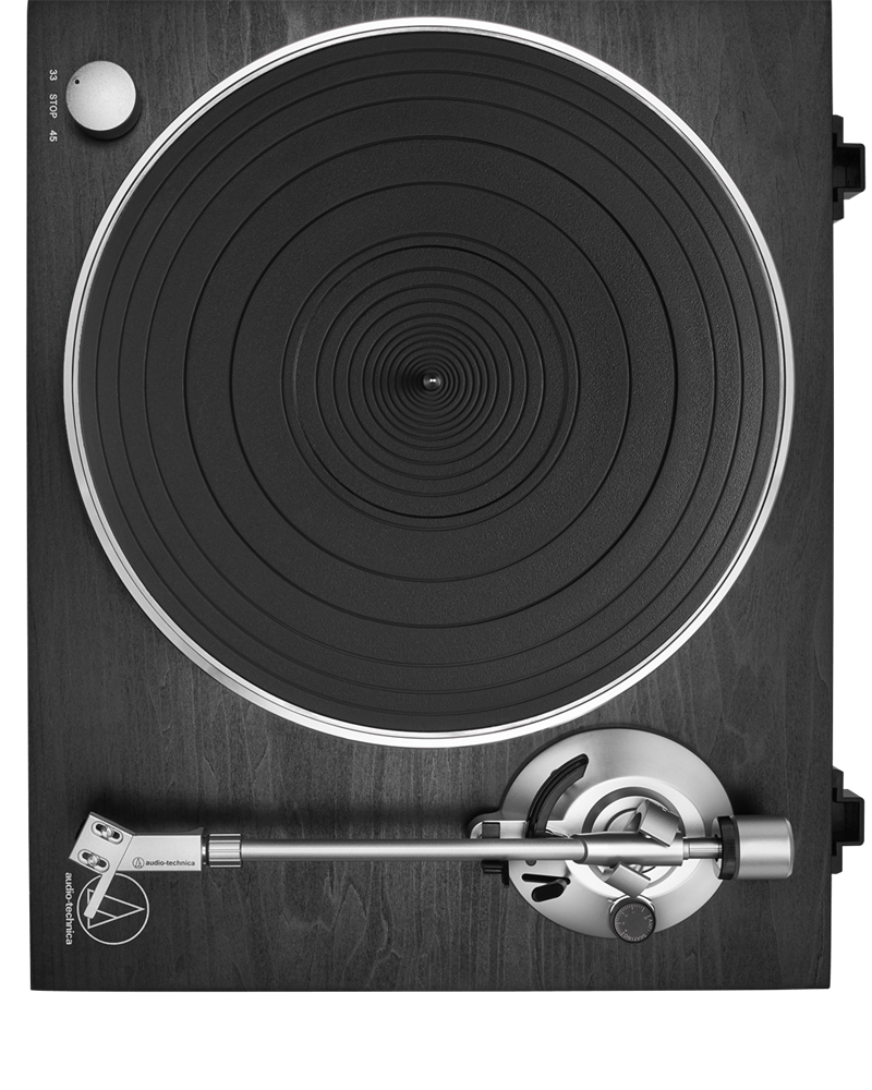 Audio-Technica AT-LPW30BK manuális szíjhajtásos fekete fa bakelit lemezjátszó