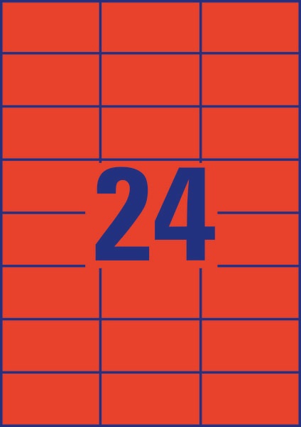 Avery 3448 70x37mm piros univerzális címke