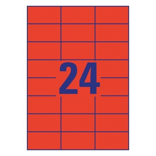 Avery 3448 70x37mm piros univerzális címke