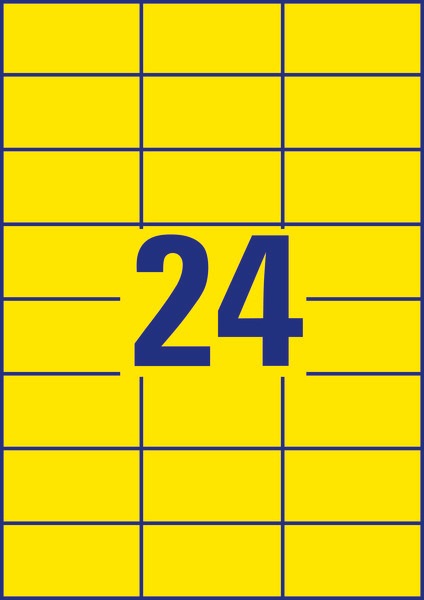 Avery 3451 70x37mm sárga univerzális címke