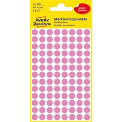 Avery 3594 8mm visszaszedhető 416db-os rózsaszín jelölőpont